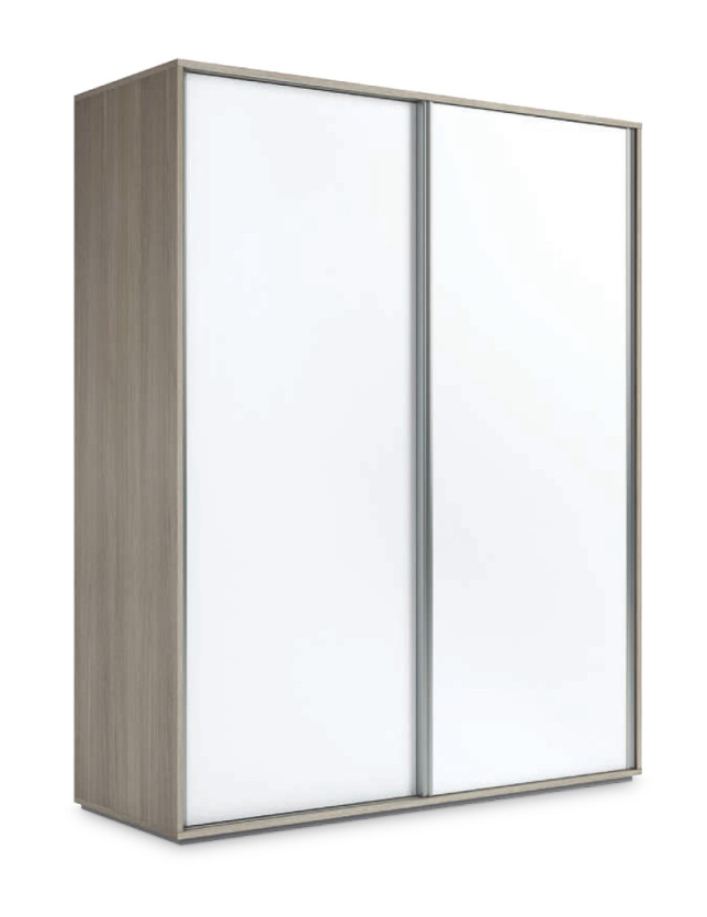 ROUPEIRO 2PORTAS CORRER ALLONDRES MELAMINA CARVALHO CINZA / BRANCO 120CM - ME.001.32