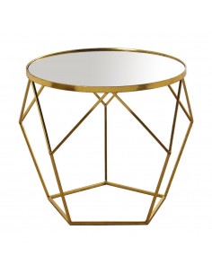 MESA APOIO METAL DOURADO C/...