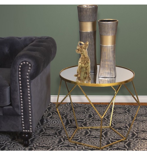 MESA APOIO METAL DOURADO C/ TAMPO...