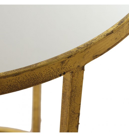 MESA APOIO METAL DOURADO C/ TAMPO...