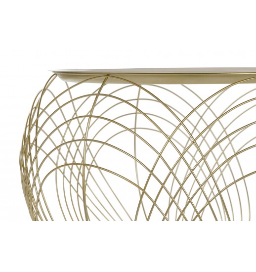 MESA APOIO PEQUENA METAL DOURADO C/...