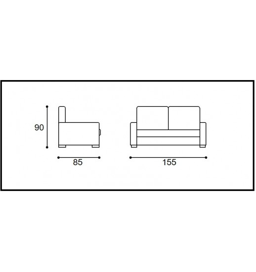 SOFA 2 LUG SMILE MADEIRA DARK GREY...