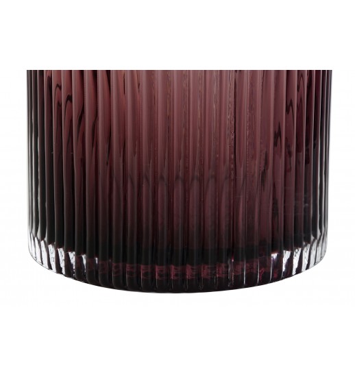 JARRA VIDRO METAL 12*12*26 COR VINHO...