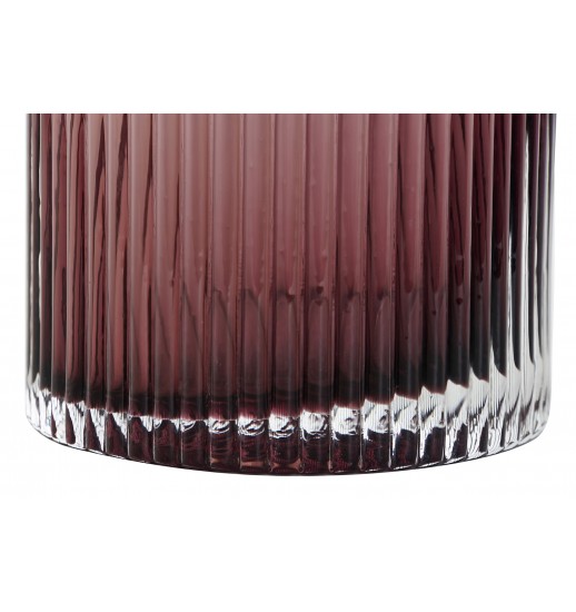 JARRA VIDRO METAL 10*10*12 COR VINHO...