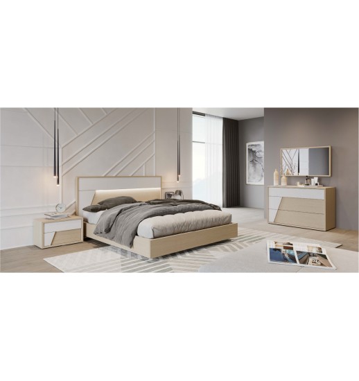 MESA DE CABECEIRA 2 GAVETAS UNO...