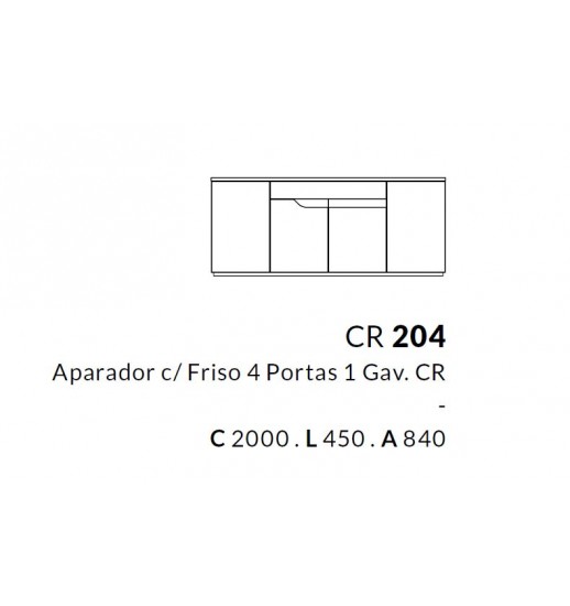 APARADOR C/ FRISO 4PORTAS1 GAVETA...