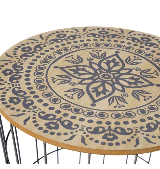 MESA DE APOIO METAL/MDF TAMPO CINZA...