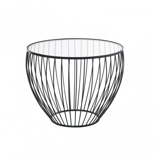 MESA CENTRO METAL NEGRO C/ CRISTAL...