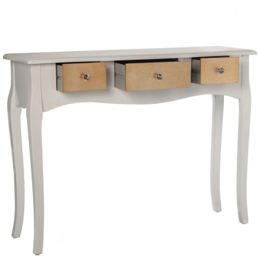 CONSOLA MADEIRA BRANCA C/3 GAVETAS -...