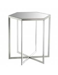 MESA APOIO METAL PRATEADA...