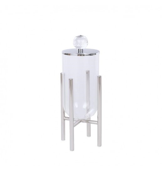 JARRA DECORATIVA METAL CROMADO E...