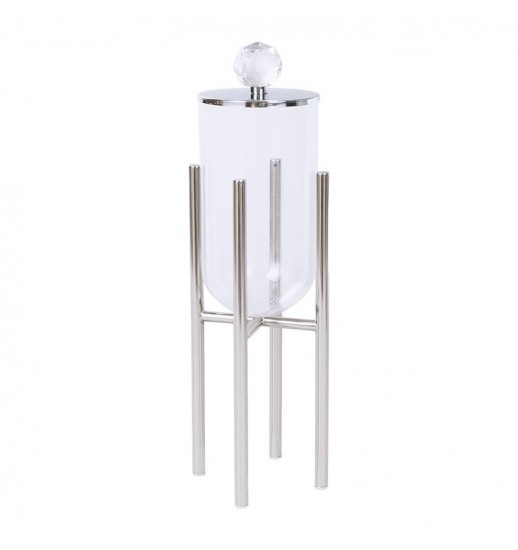 JARRA DECORATIVA METAL CROMADO E...