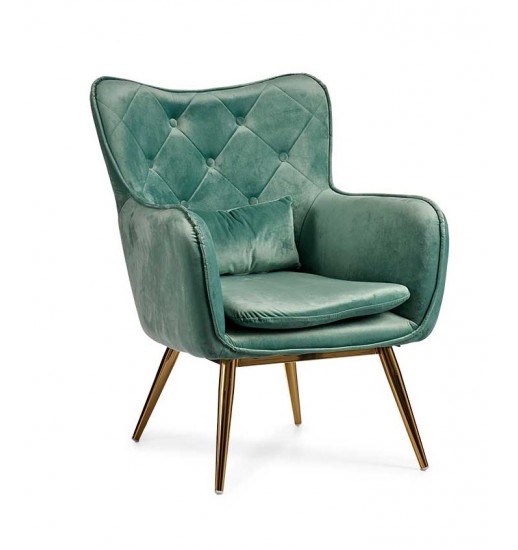CADEIRAO VELUDO VERDE 70*68*92CM - 62364