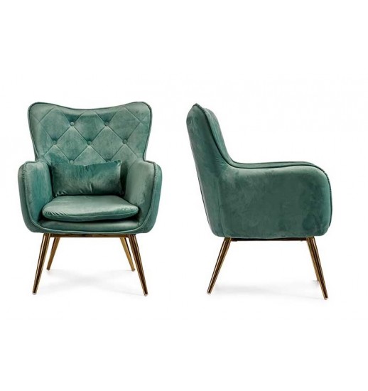 CADEIRAO VELUDO VERDE 70*68*92CM - 62364