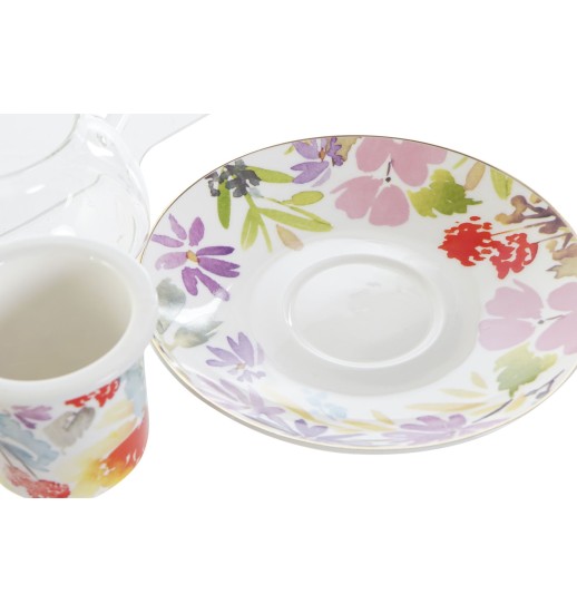 BULE DE VIDRO COM CANECA FLORES...