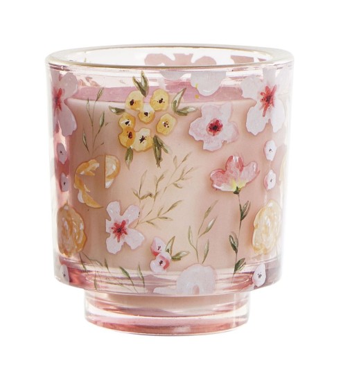 VELA CERA ROSA VIDRO 9*9*10 230gr -...