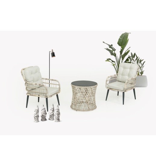 CONJUNTO RATTAN  (Sofas 1+1+1 Mesa)...