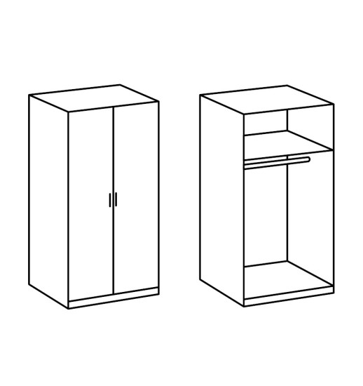 ROUPEIRO OSAKA 2 PORTAS 090*198 WHITE...