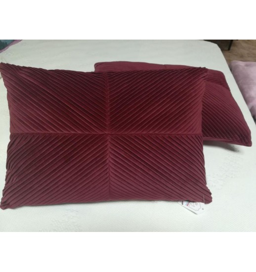 ALMOFADA 35*50 PLEATED VELVET RUBY -...