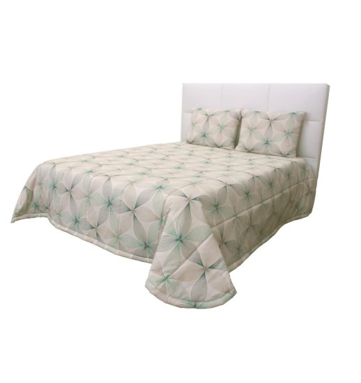 EDREDON 250*260 FOLHAS VERDE 4 MARUKA...