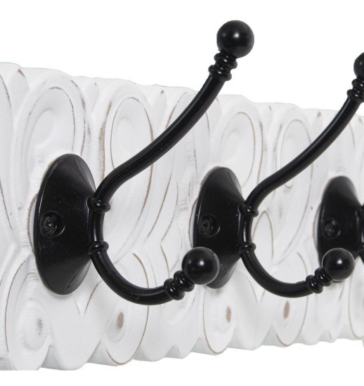 CABIDE PAREDE MADEIRA 5 GANCHOS METAL...