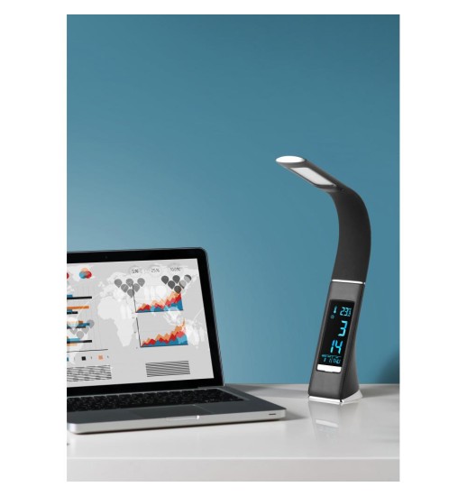 CANDEEIRO DE MESA BARITA PRETO 5W...