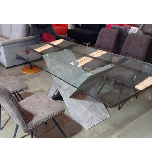 MESA VIDRO 200*100 MARBLE GREY - DT-1817