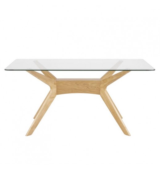 MESA CARVALHO/VIDRO DELLA 160