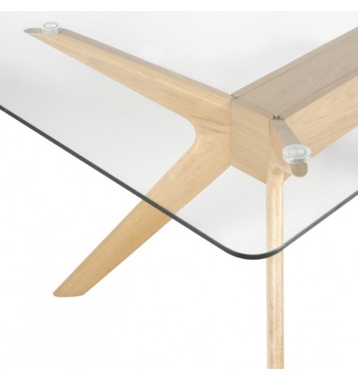 MESA CARVALHO/VIDRO DELLA 160