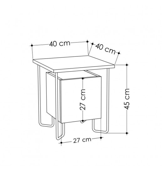 MESA APOIO AFEIRA ACRES 40*40*45 OAK...