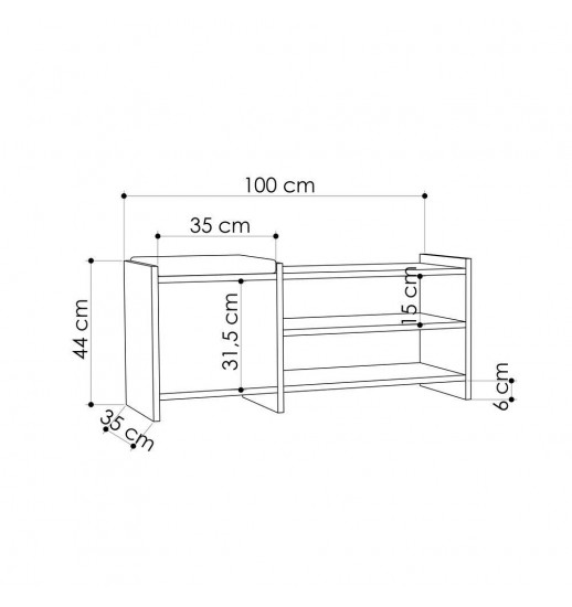 BANQUETA AFEIRA SUNNO 100*35*44 WHITE...