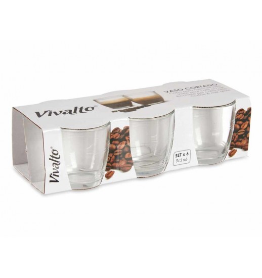 CONJUNTO DE 6 COPOS VIDRO CORTADO 9cl...