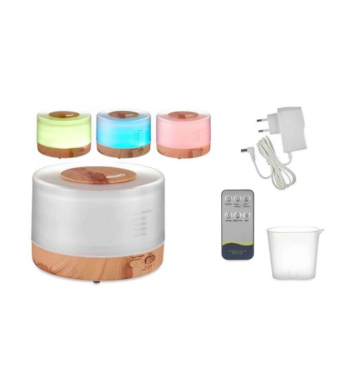 HUMIFICADOR BASE MADEIRA C/ LED 500ml...