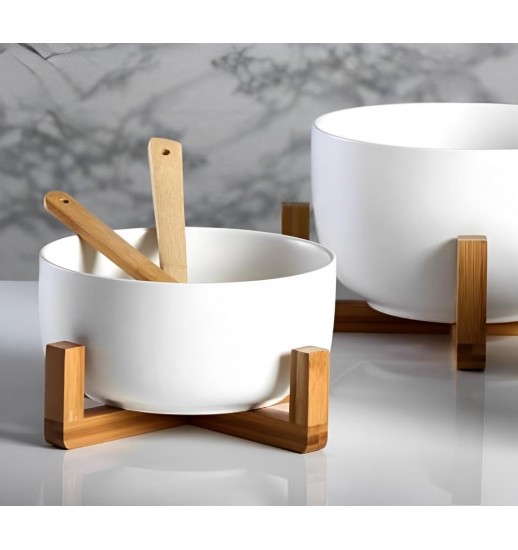 SALADEIRA CERAMICA BRANCA  C/ TALHER...