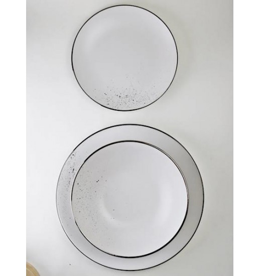 SERVIÇO LOUÇA 18 PECAS CERAMICA CINZA...