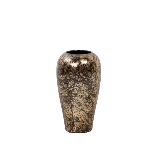 JARRA CERAMICA OURO/PRETO 18*18*32CM...