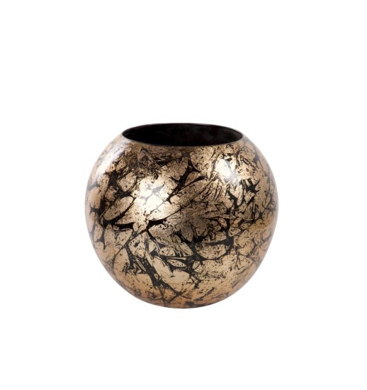 JARRA CERAMICA OURO/PRETO 27*27*24CM...