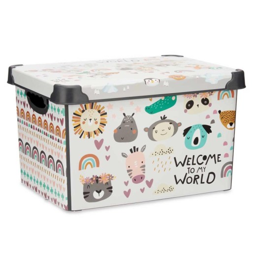 CAIXA C/ TAMPA E PEGAS PLASTICO MUNDO...