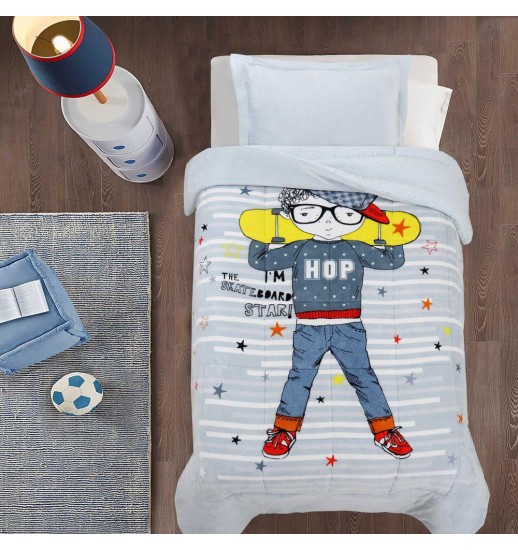 EDREDAO SOLTEIRO 180*260 100%...