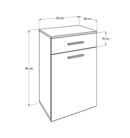 ARMARIO WC 1 GAVETA + 1 PORTA C/TULHA...