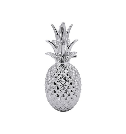 ANANAS DECORATIVO PRATEADO 11*11*25...