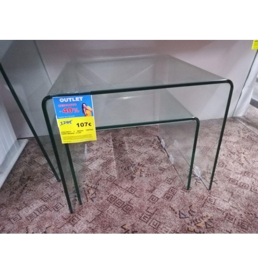 CONJUNTO 2 MESAS CENTRO VIDRO BRIANA...