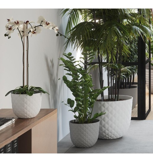 VASO HAVANA TROPICAL 20CM CINZA...
