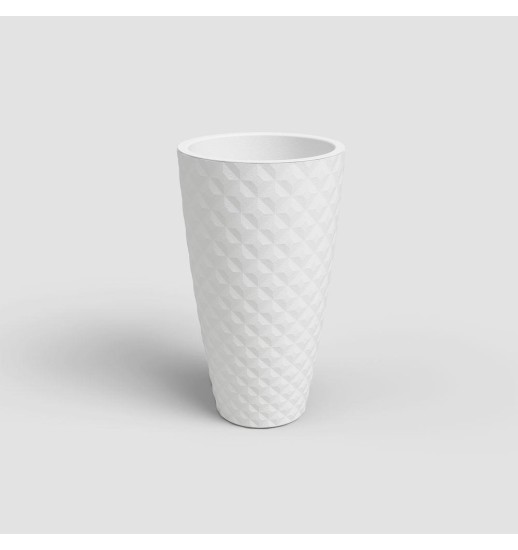 VASO HAVANA TROPICAL ALTO 70CM BRANCO...