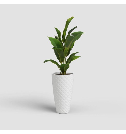 VASO HAVANA TROPICAL ALTO 70CM BRANCO...