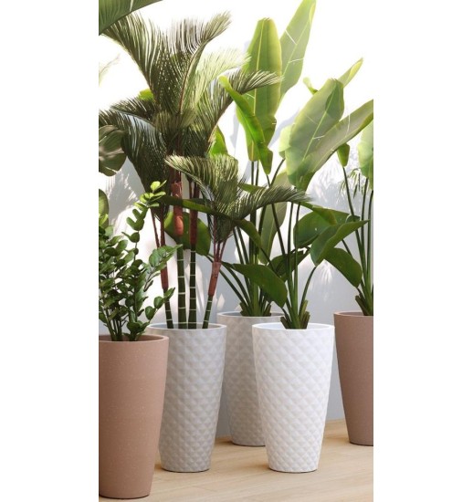 VASO HAVANA TROPICAL ALTO 70CM BRANCO...