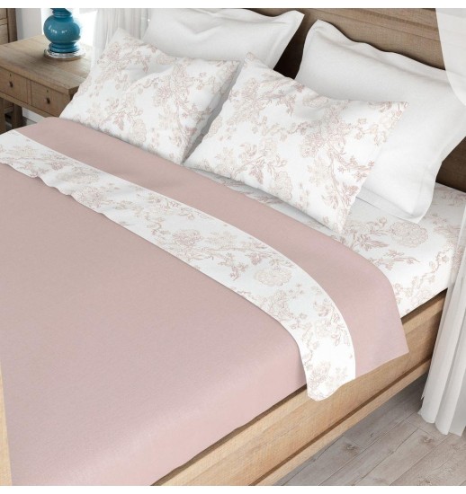 JOGO DE CAMA FLANELA 260*290 ROSA...