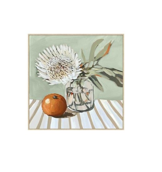 QUADRO TECIDO TELA PLANTA C/1 LARANJA...