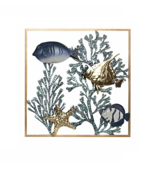 DECORACAO DE PAREDE METAL CORAL...