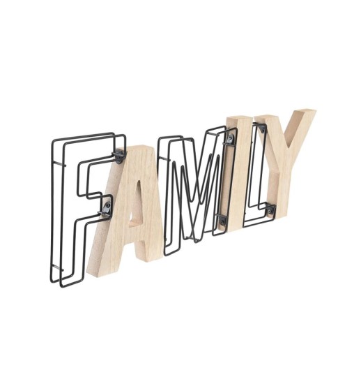 DECORACAO METAL/MDF 44*2*15 FAMILY -...